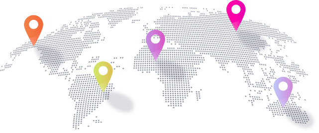 Mapa dos servidores usados na transmissão